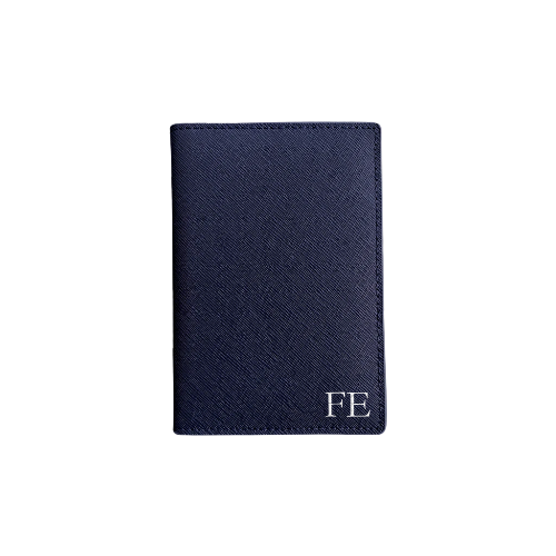 PORTA PASAPORTE SAFFIANO AZUL MARINO
