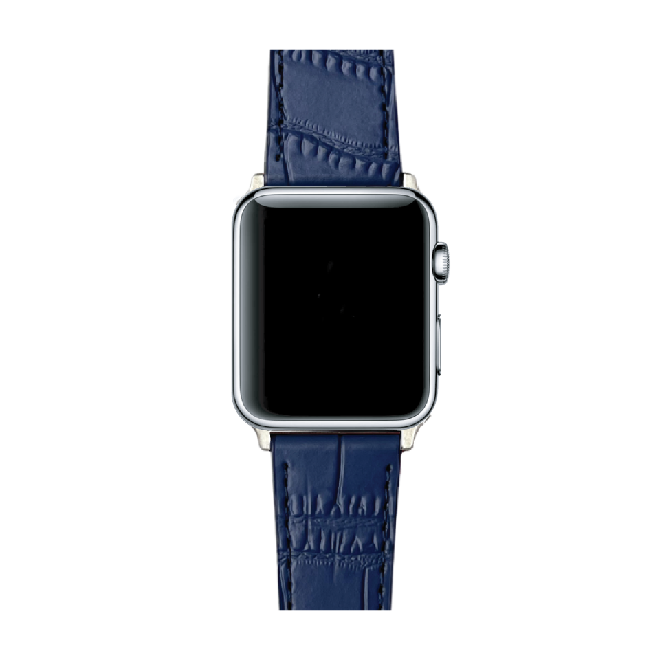 APPLE WATCH BAND CROC AZUL MARINO